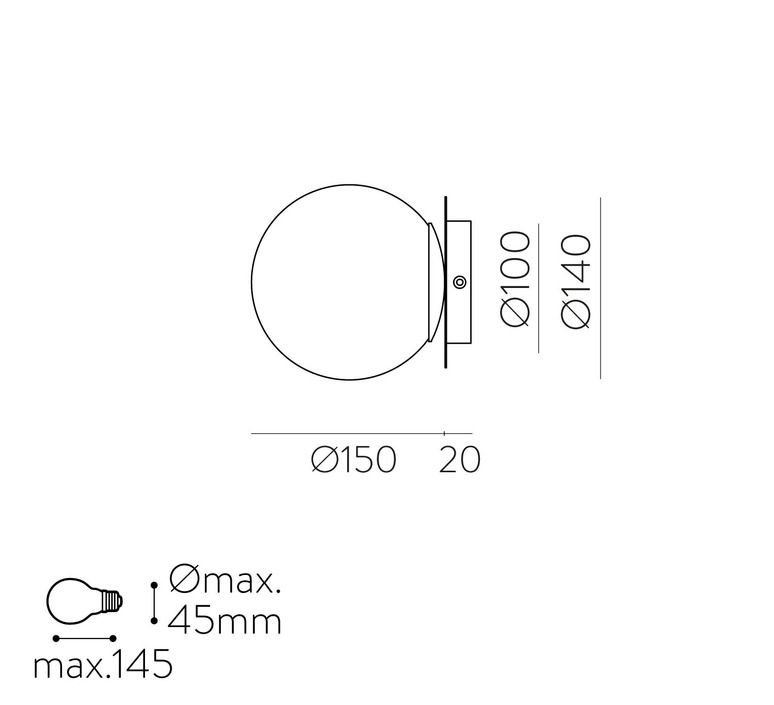 ACB Parma, negro, IP44, Ø15cm, H14cm – Aplique — imagen 4