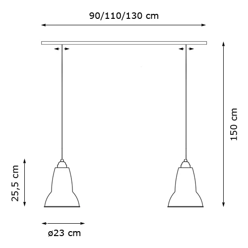 Anglepoise Original 1227 Midi, 2 focos – Lámpara de suspensión — imagen 3