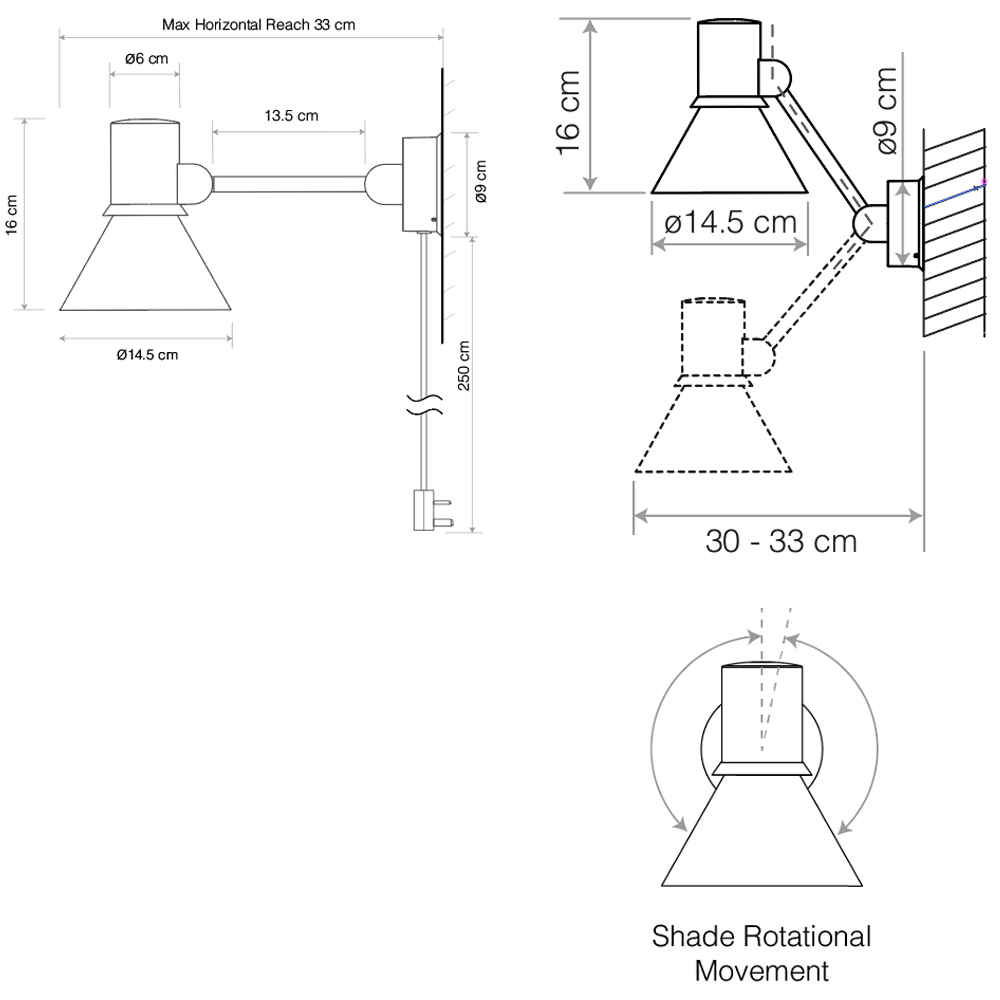 Anglepoise Type 80 W2 – Lámpara de pared — imagen 8