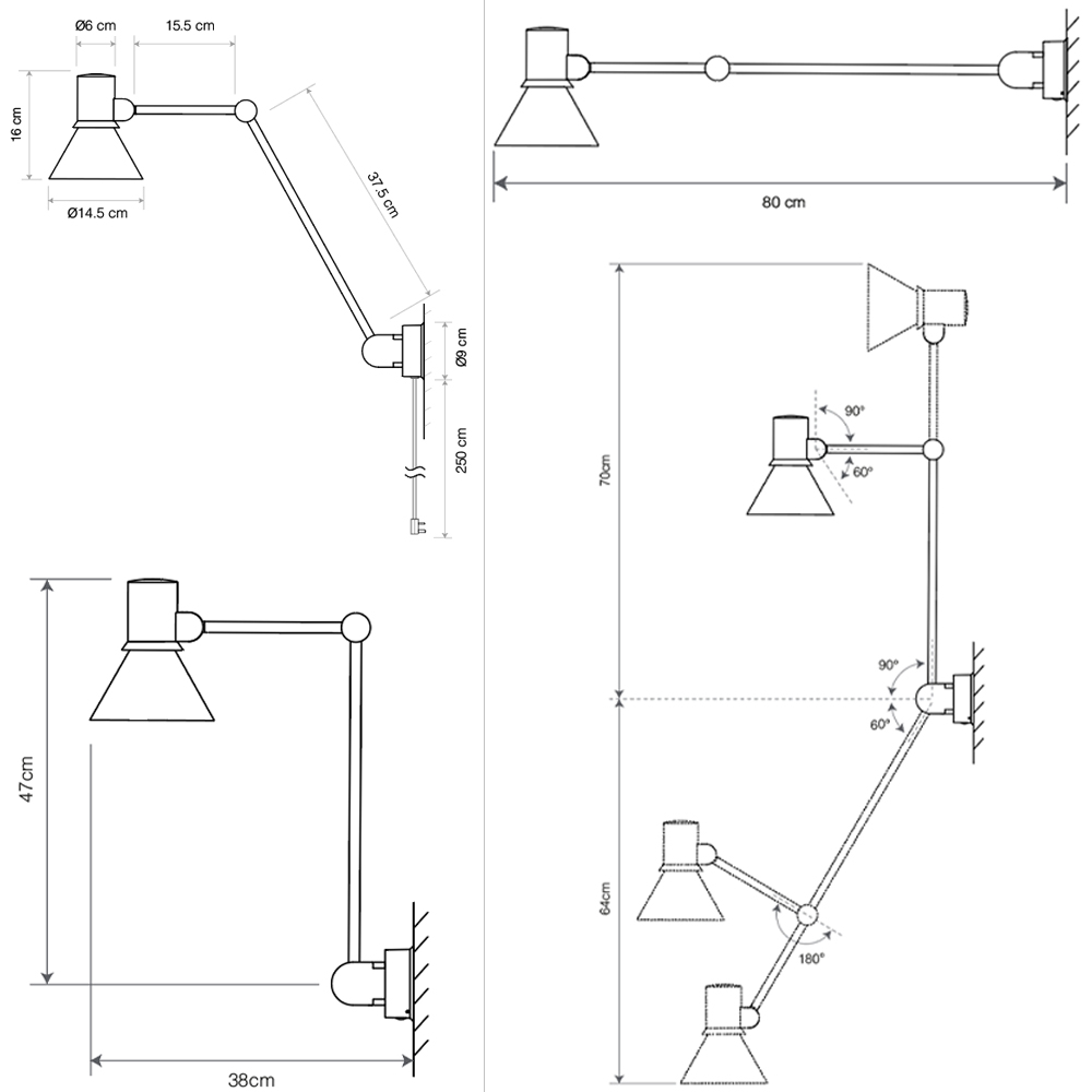 Anglepoise Type 80 W3 – Lámpara de pared — imagen 8