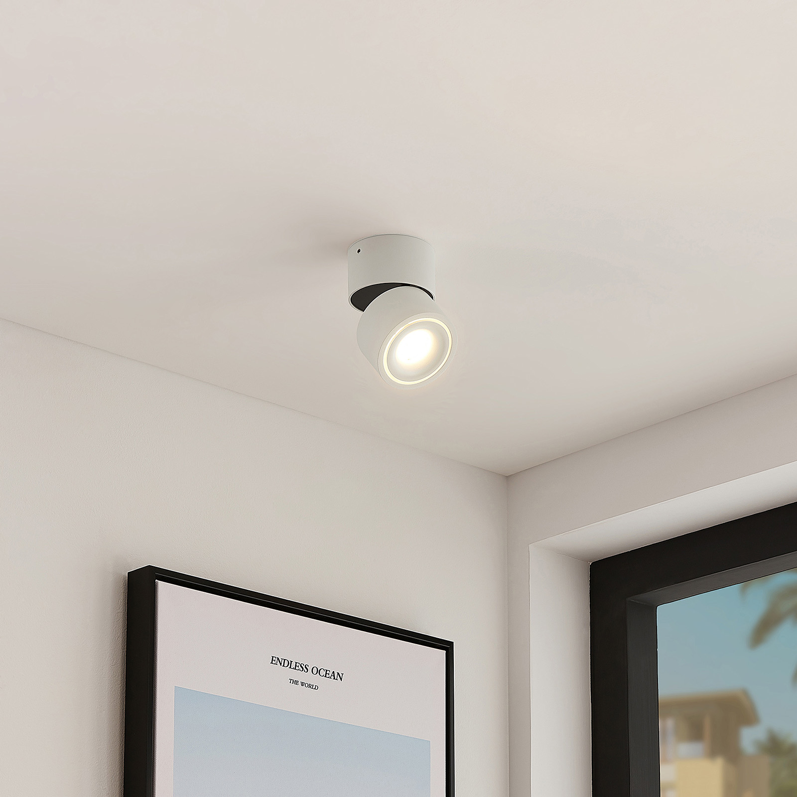 Arcchio Foco downlight LED Rotari, 1 luz, blanco