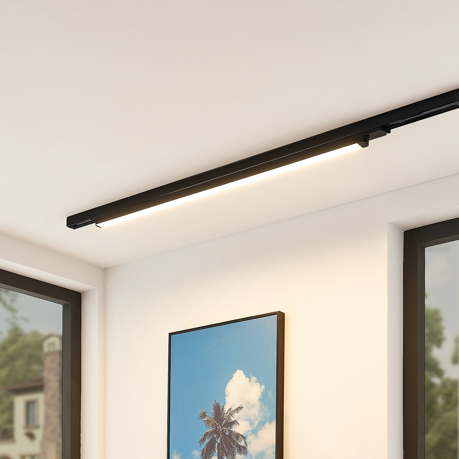 Arcchio Lámpara de riel LED Harlow, negro, 109 cm
