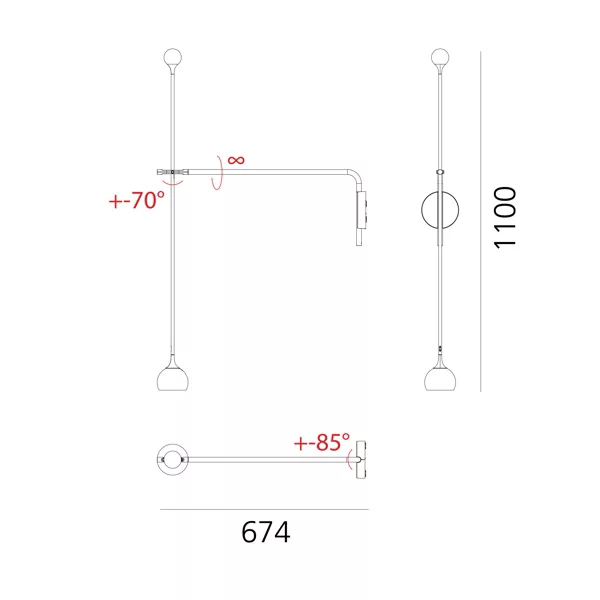 Artemide Ixa Arm – Lámpara de pared led — imagen 2