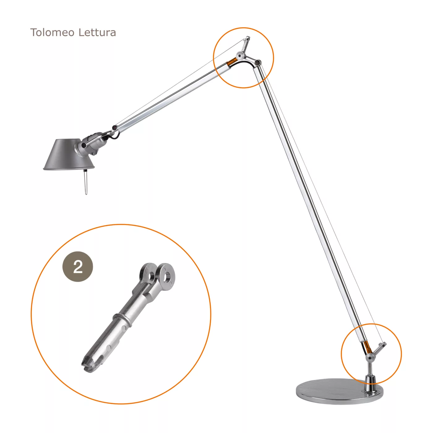 Artemide Pieza de repuesto para Tolomeo, articulación n.º 14 – Lámparas de pie — imagen 3