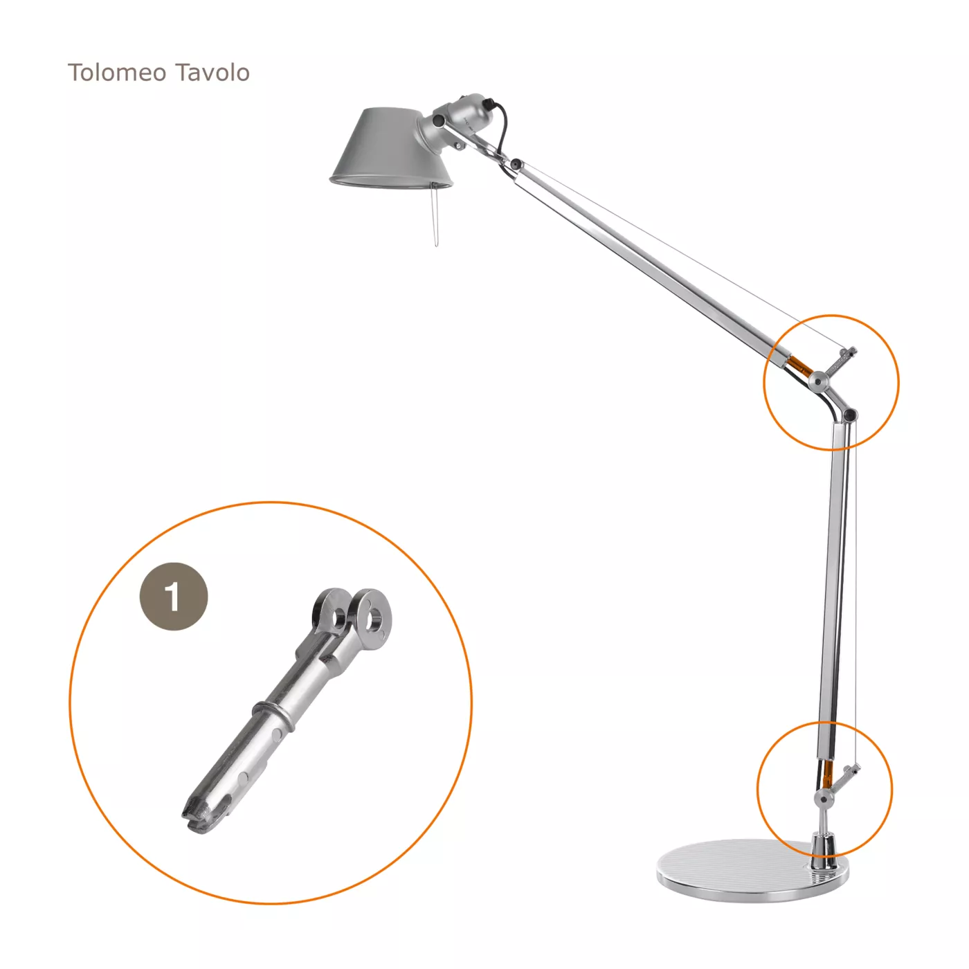 Artemide Pieza de repuesto para Tolomeo, articulación n.º 14 – Lámparas de sobremesa — imagen 2