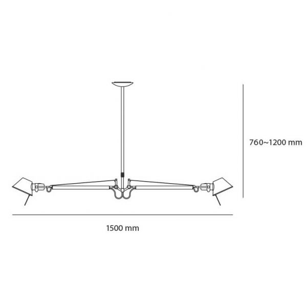 Artemide Tolomeo Due Bracci Susp — imagen 2