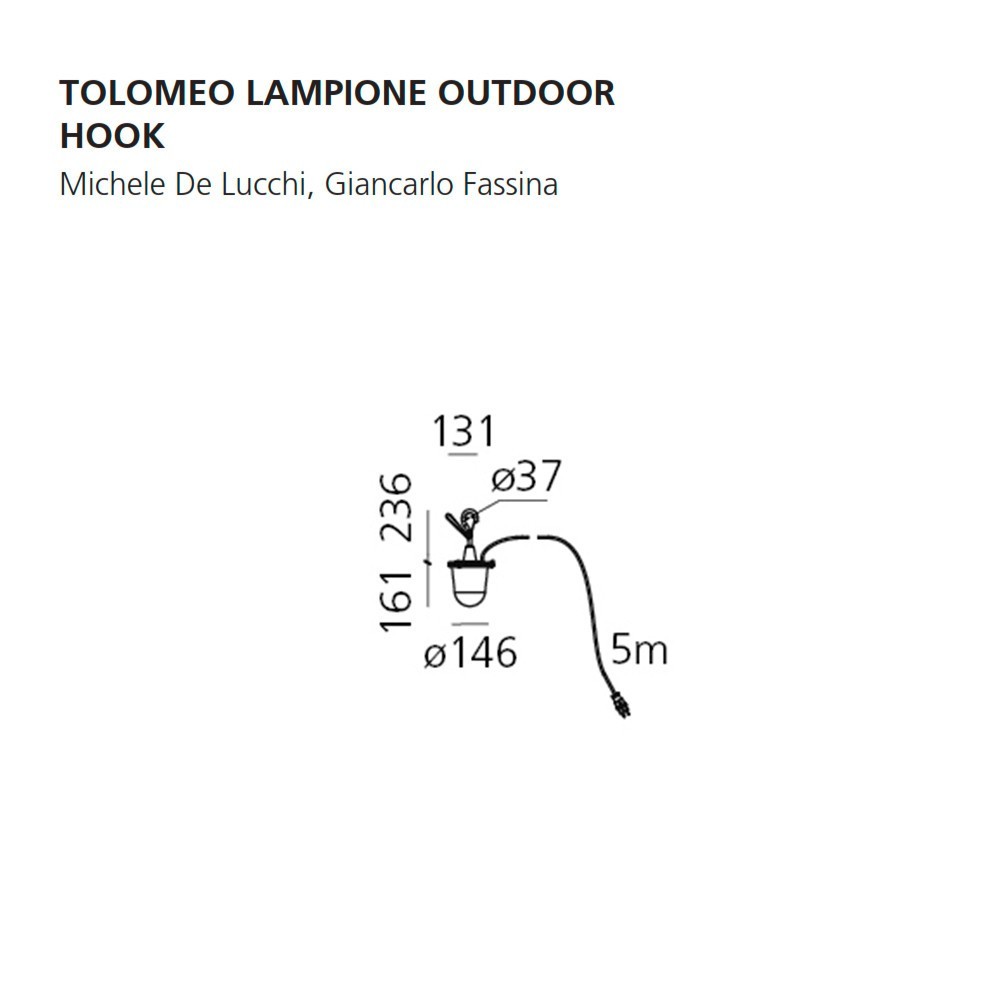 Artemide Tolomeo Lampione Hook Outdoor – Lámpara suspensión — imagen 5