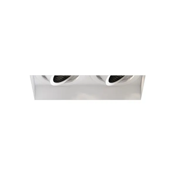 Foco Cuadrado Ajustable Trimless Twin , Blanco Mate