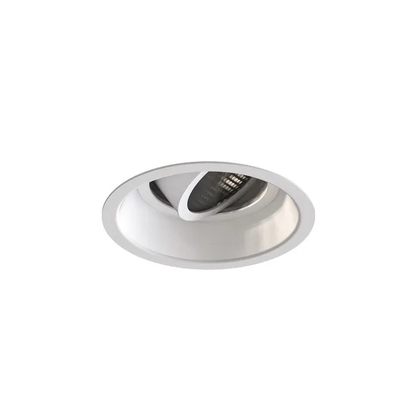 Foco Minima Slimline Redondo Ajustable Resistente Al Fuego, Blanco Mate
