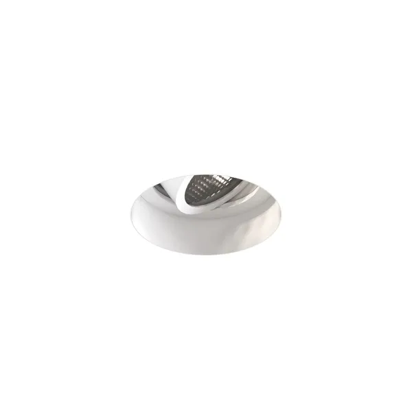 Foco Trimless Slimline Redondo Ajustable de Cuatro Niveles, Blanco Mate