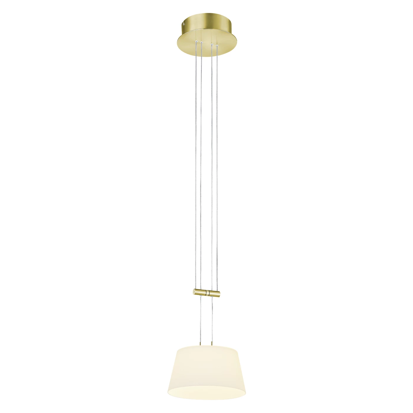 Bankamp Conus, lámpara de suspensión LED latón mate