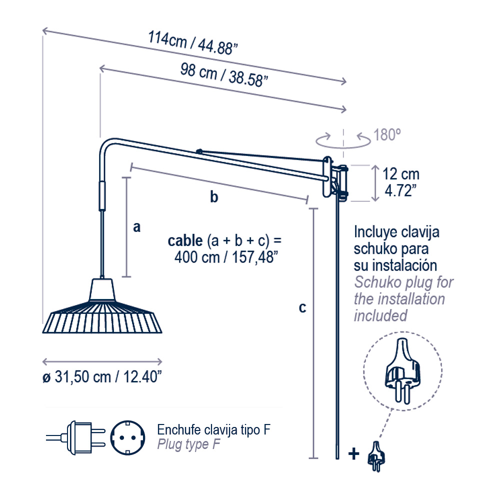 Bover Marietta 32 A/98 Outdoor – Aplique de pared — imagen 8