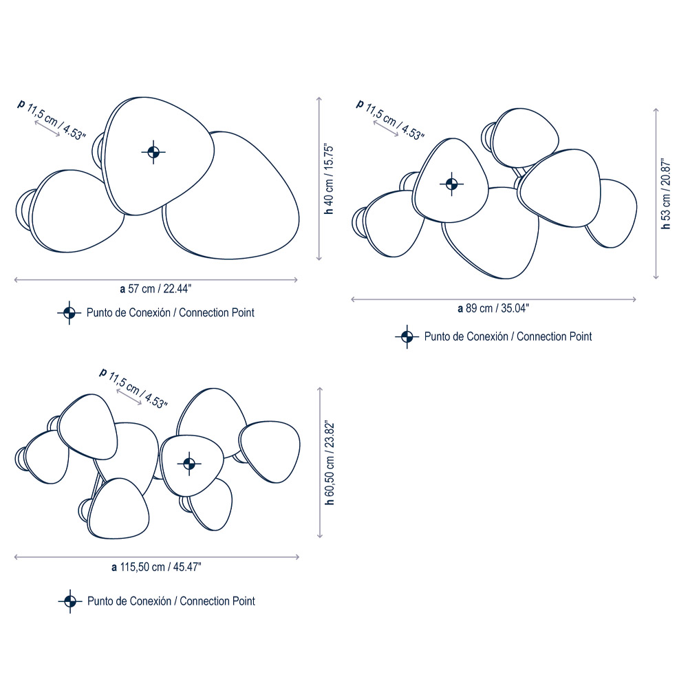 Bover Tria Set – Aplique de pared — imagen 5