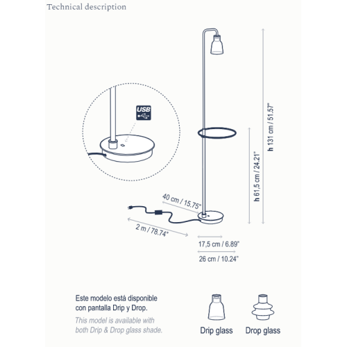 Bover Drip/Drop P/131 – Lámpara de pie — imagen 2