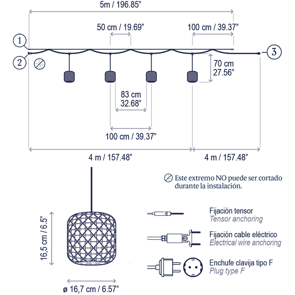 Bover Nans Catenary S/16/4L – Lámpara suspensión — imagen 8