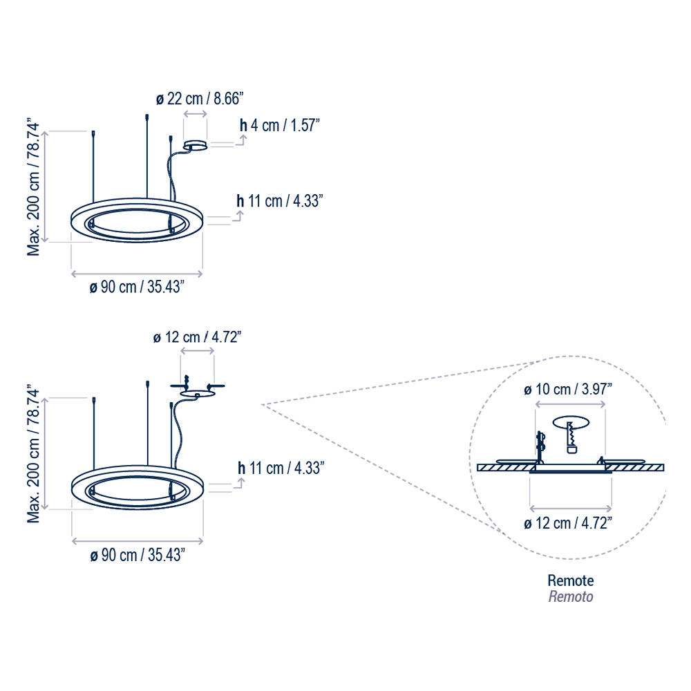 Bover Roda S/90 – Lámpara suspensión — imagen 6