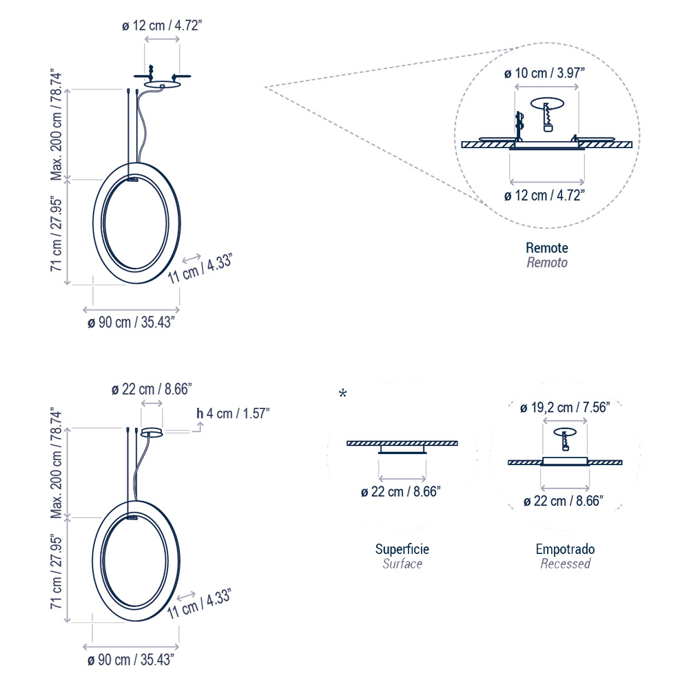 Bover Roda S/90/V – Lámpara suspensión — imagen 7