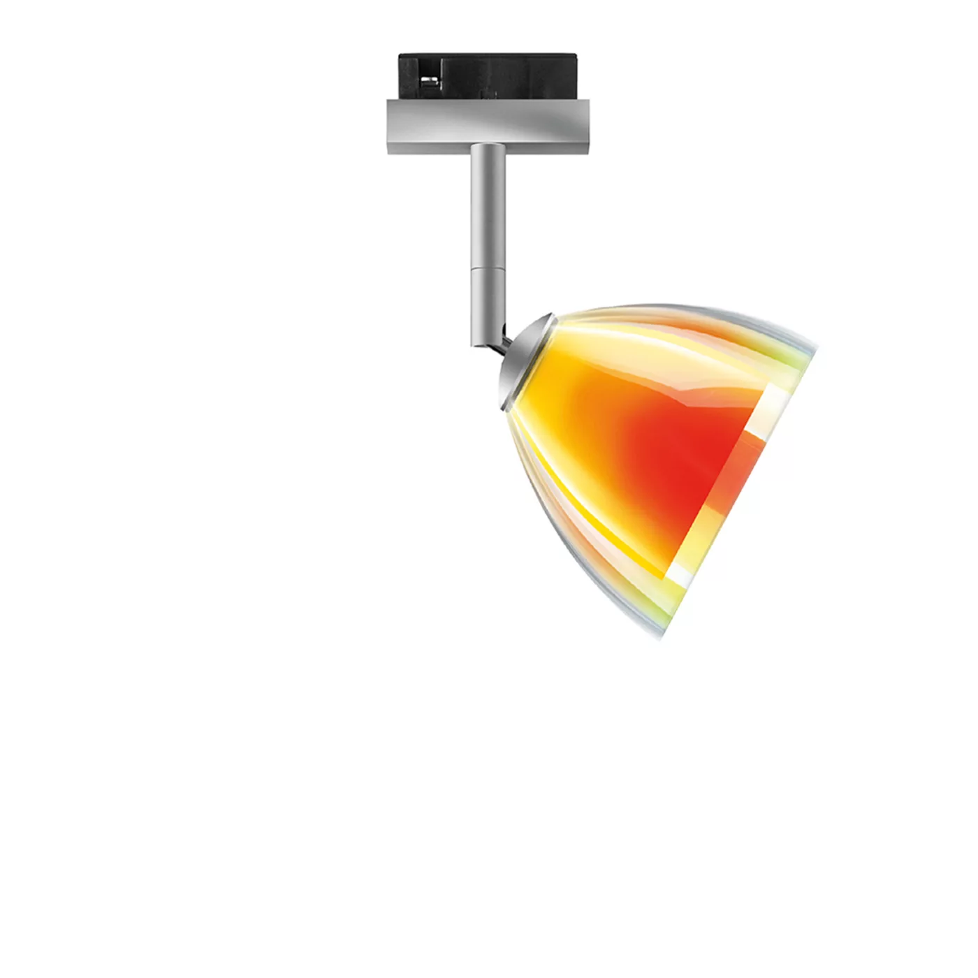 Bruck Silva Spot para Duolare Riel - ø11 cm cromo mate/vidrio amarillo/naranja