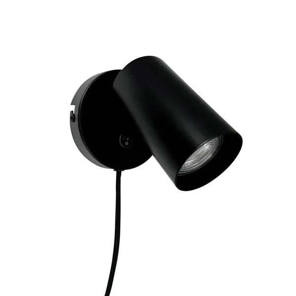 Foco Moderno con Interruptor y Cable, Negro