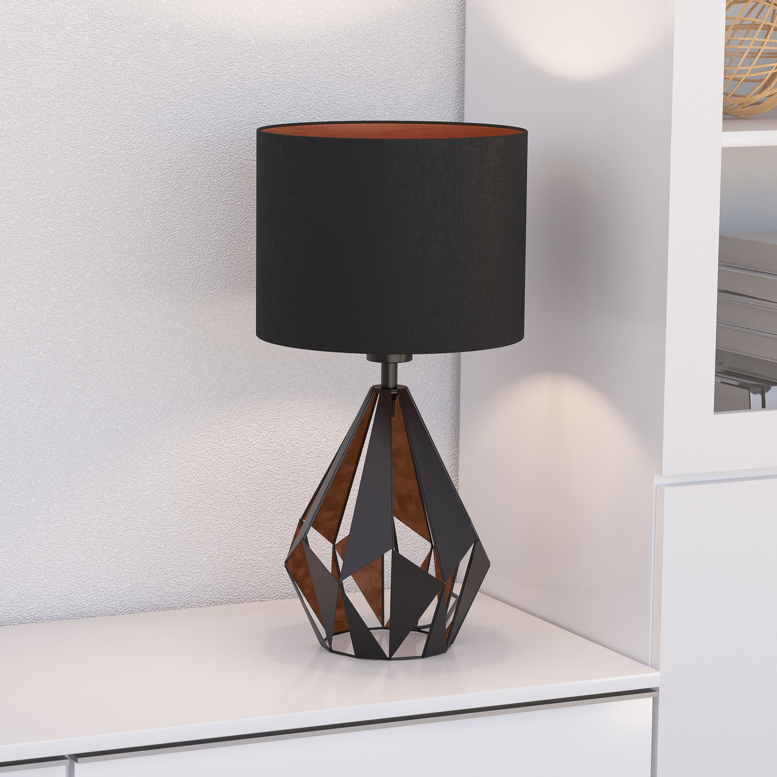 EGLO Carlton de acero y textil – Lámpara de mesa