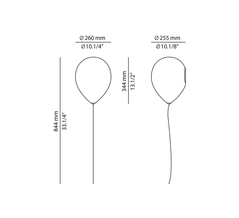 Estiluz Balloon, A-3050, blanco, Ø26cm, H84,4cm – Aplique — imagen 8