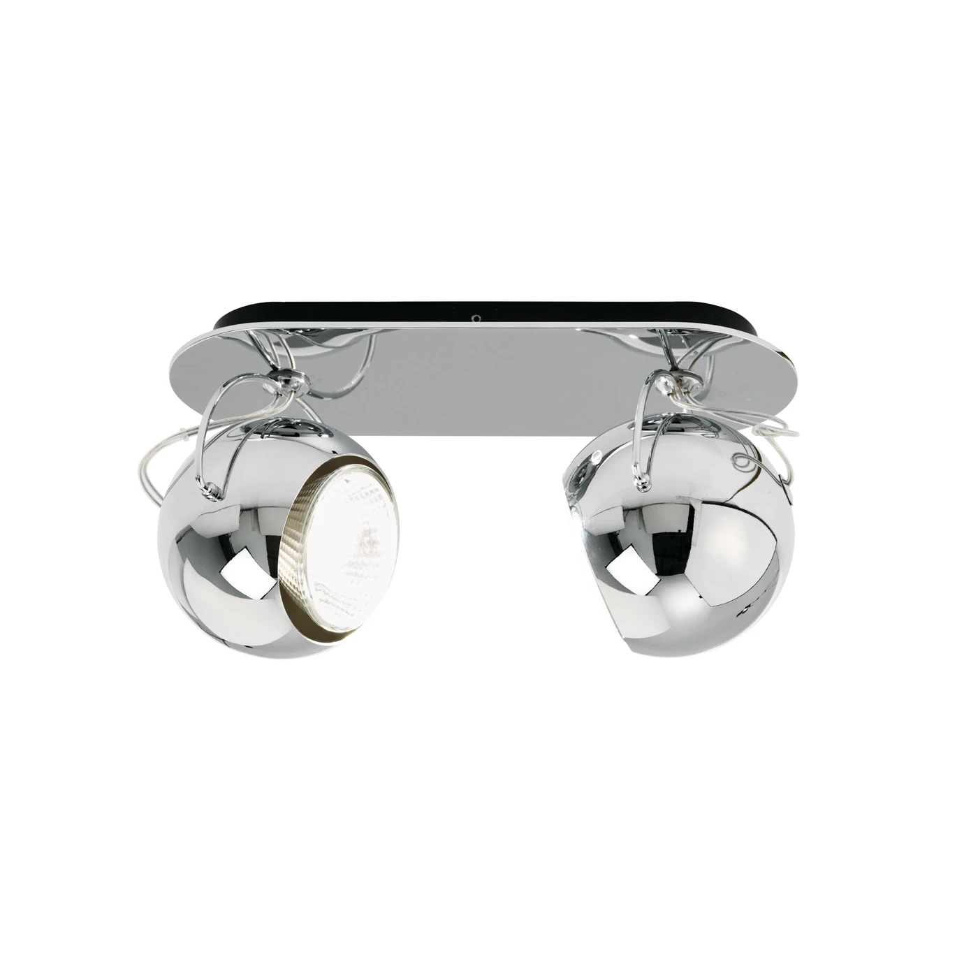 Fabbian Beluga Steel, y pared de 2 focos – Lámpara de techo — imagen 3
