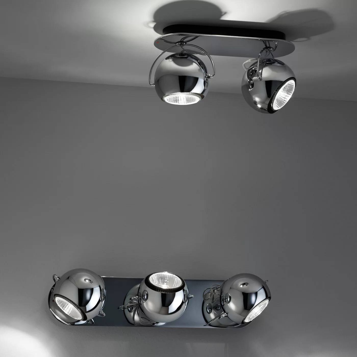 Fabbian Beluga Steel, y pared de 3 focos – Lámpara de techo — imagen 5