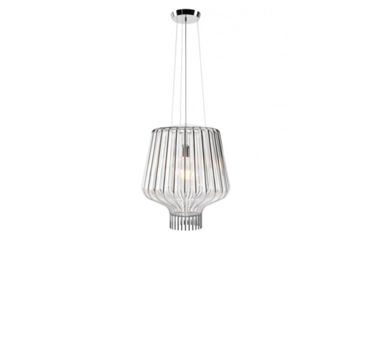 Fabbian Saya S, transparente, cromo, Ø40cm, H45cm – Lámpara colgante — imagen 3
