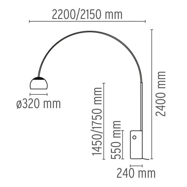 Flos Arco Incorporada Led y Dimmer – Lámpara de pie — imagen 4