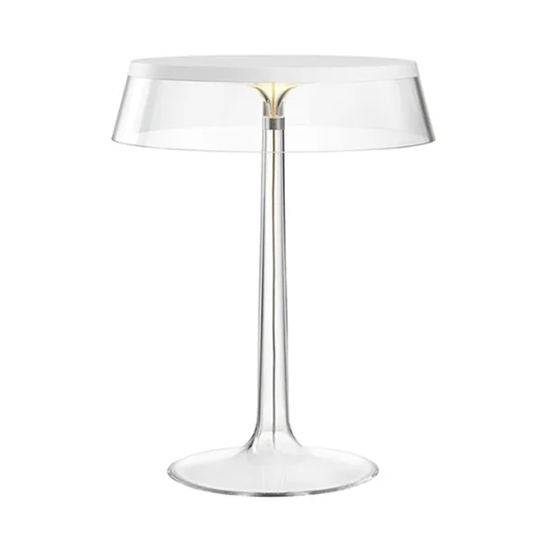 Bon Jour Lámpara de Mesa Cuerpo blanco/Pantalla Transparente