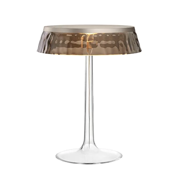 Bon Jour Lámpara de Mesa Cuerpo de Bronce mate/Pantalla Ahumada