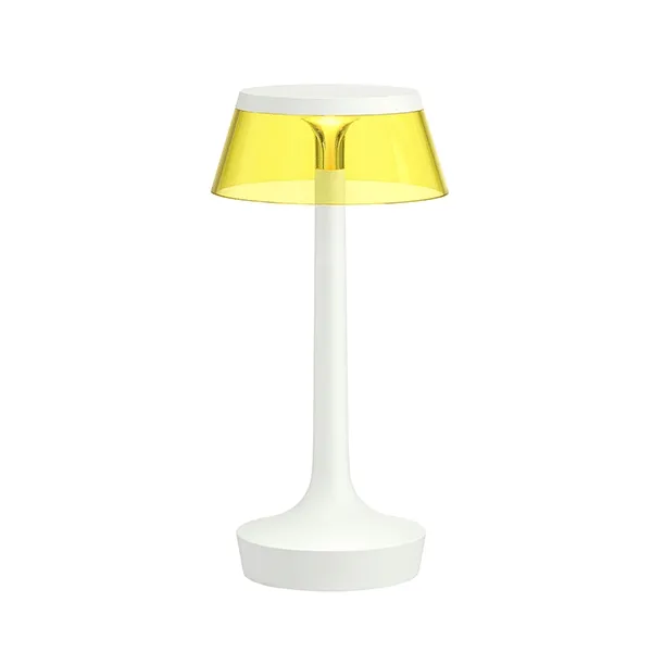 Bon Jour Unplugged Lámpara de Mesa Cuerpo blanco/Pantalla Amarilla