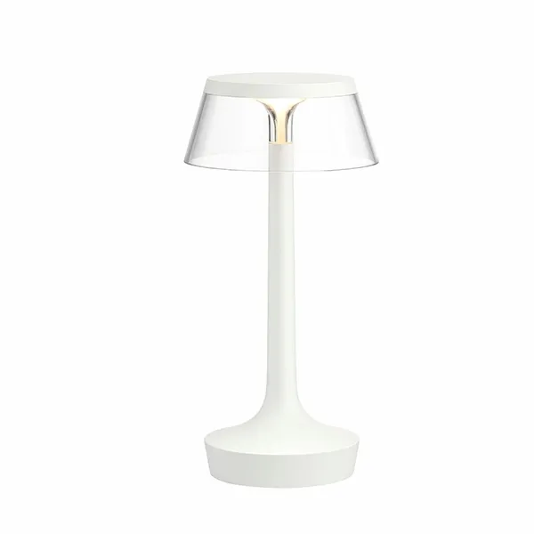 Bon Jour Unplugged Lámpara de Mesa Cuerpo blanco/Pantalla Transparente
