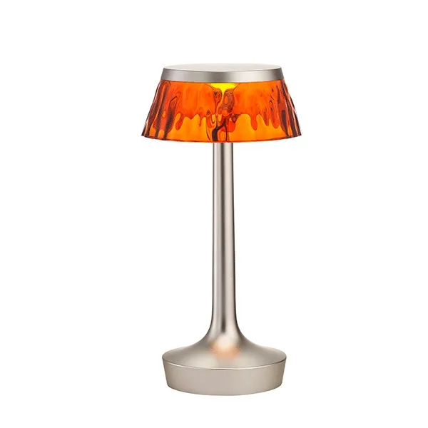 Bon Jour Unplugged Lámpara de Mesa Cuerpo de Bronce mate/Pantalla Ámbar