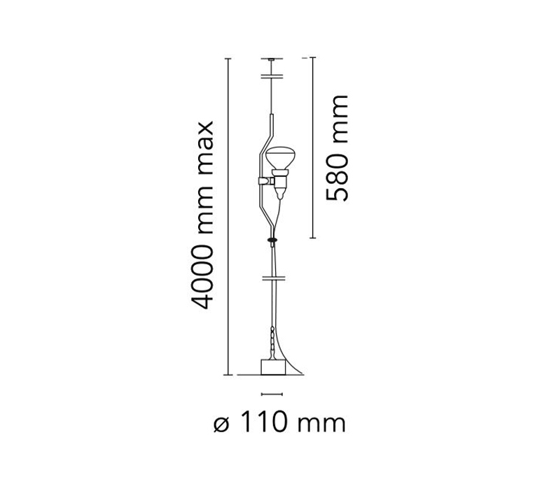Flos Parentesi, roja, Ø 11 cm, H 400 cm – Lámpara colgante — imagen 6
