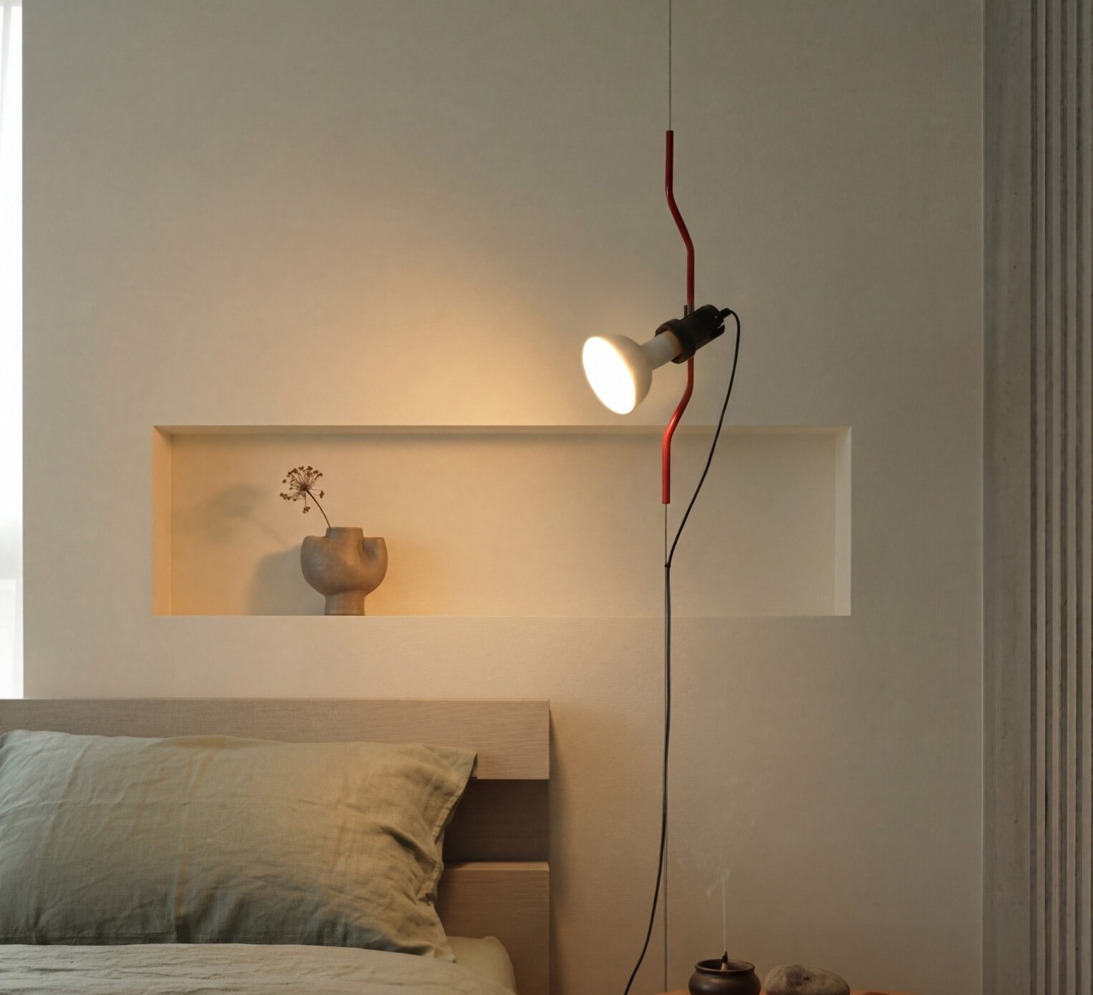 Lámpara colgante, Parentesi, roja, Ø 11 cm, H 400 cm - Flos