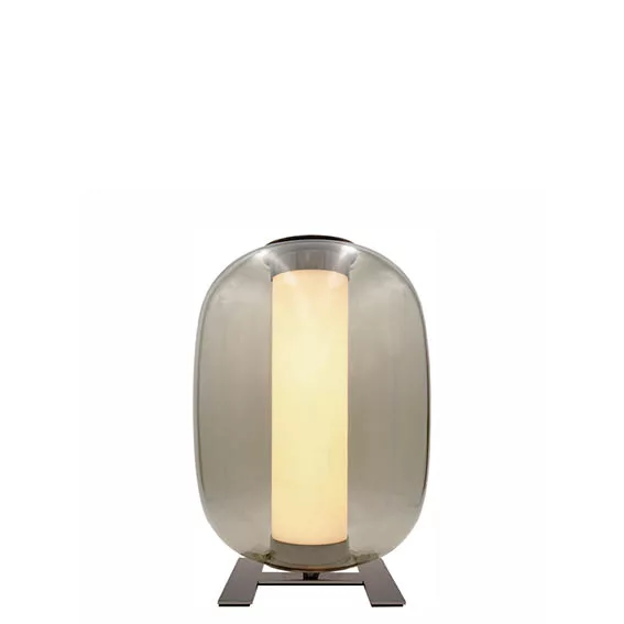 Fontana Arte Meridiano, negro/vidrio ahumado – Lámpara de sobremesa led — imagen 2