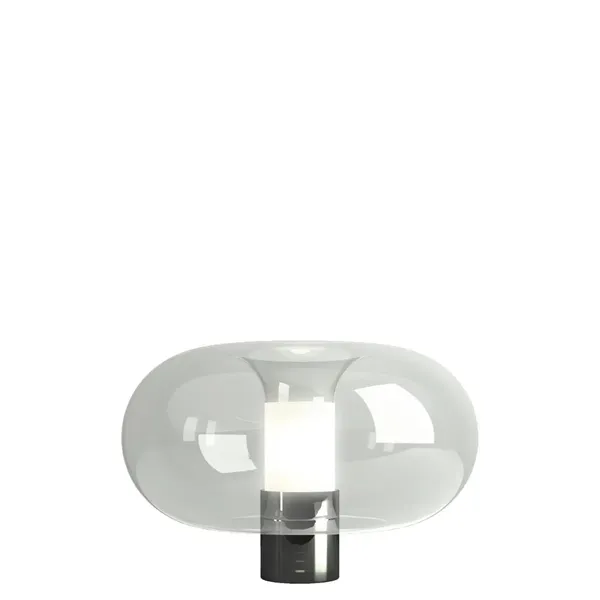 Fontanella Lámpara de Mesa Grande Cromo/ Negro