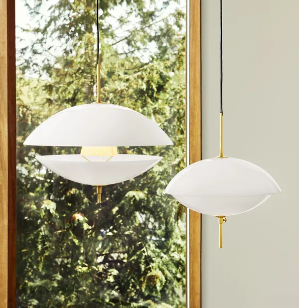 Fritz Hansen Clam Blanco/Latón Ø44 – Lámpara colgante — imagen 2