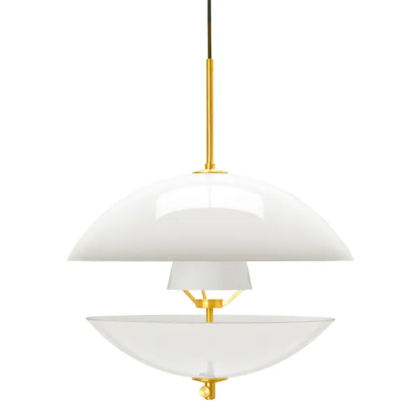 Clam Lámpara Colgante Blanco/Latón Ø44
