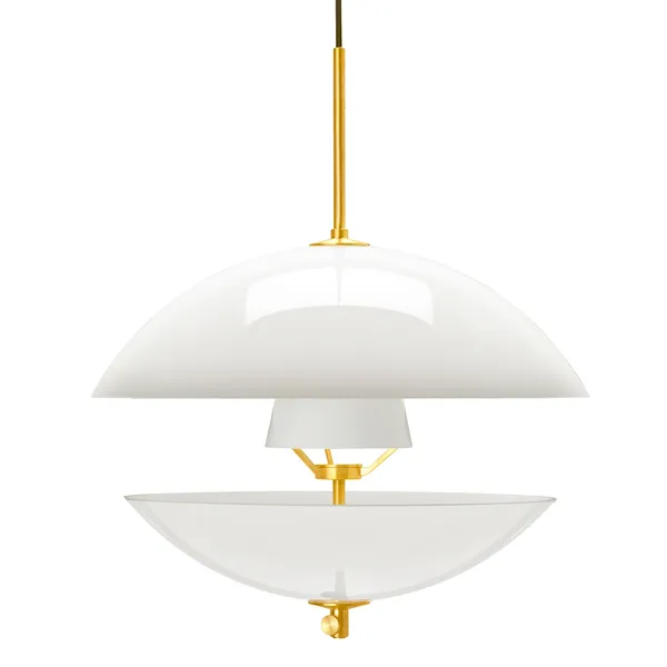 Clam Lámpara Colgante Blanco/Latón Ø55