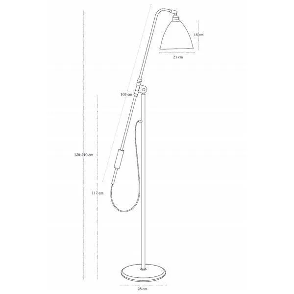 GUBI Bestlite BL4 Blanco Mate/ Latón – Lámpara de pie — imagen 6