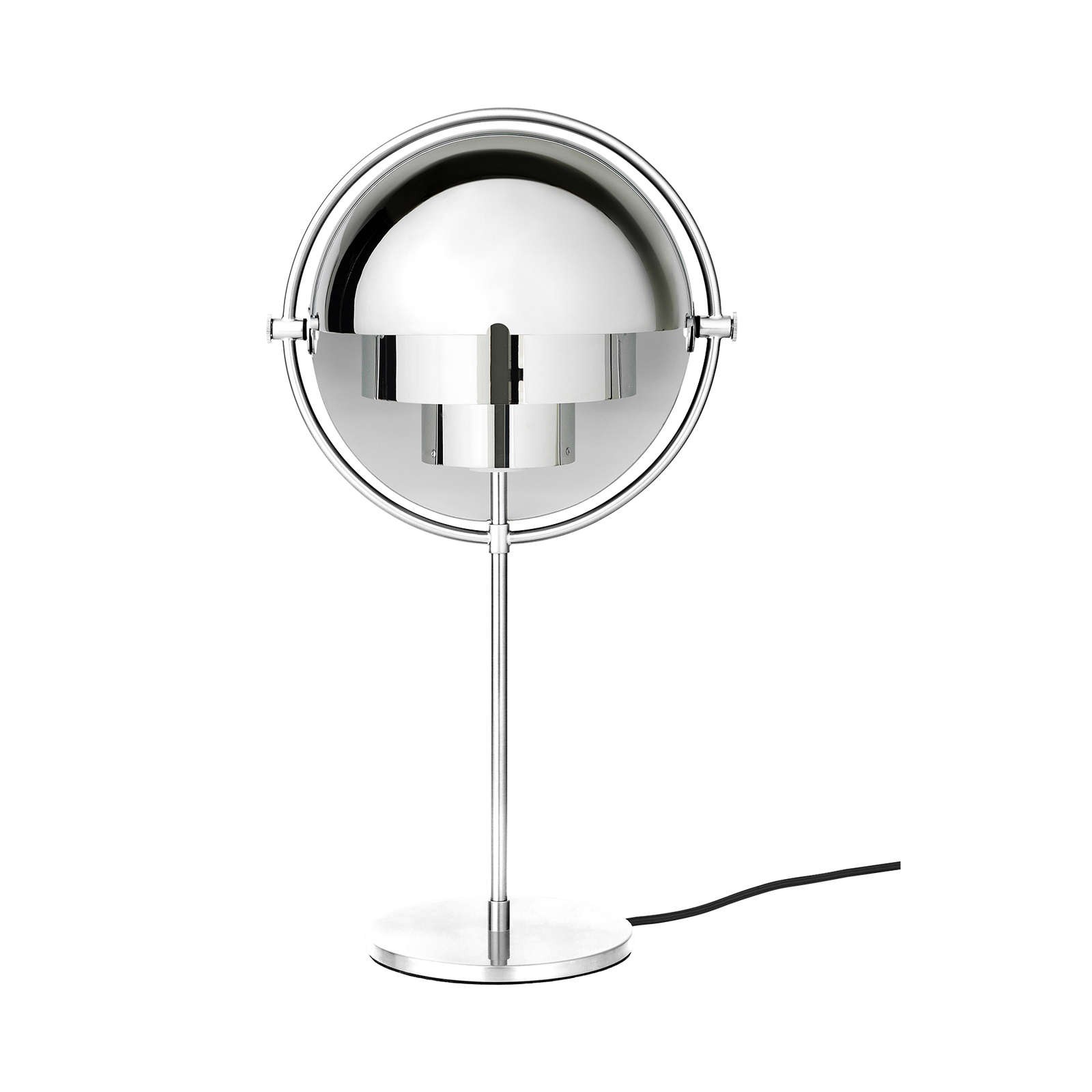 Lámpara de mesa Gubi Multi-Lite, altura 50 cm, estructura cromada