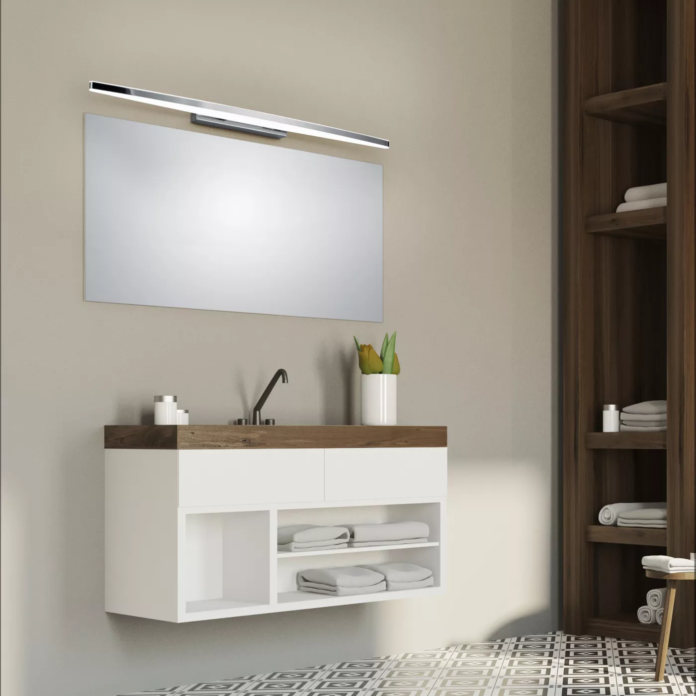 Helestra Argo, cromo - 80 cm – Lámpara de pared led — imagen 3