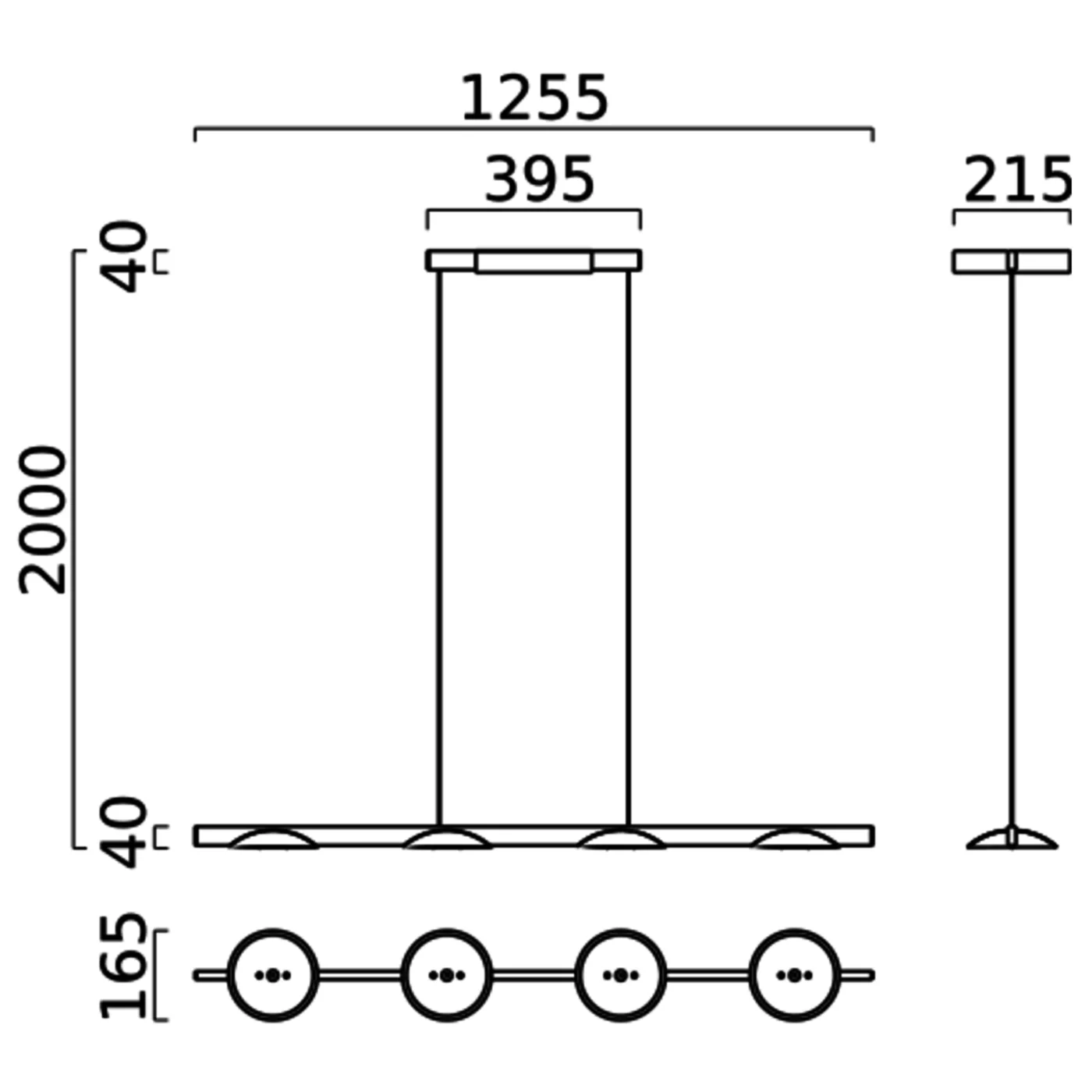 Helestra Pole, 4 focos – Lámpara de suspensión led — imagen 3