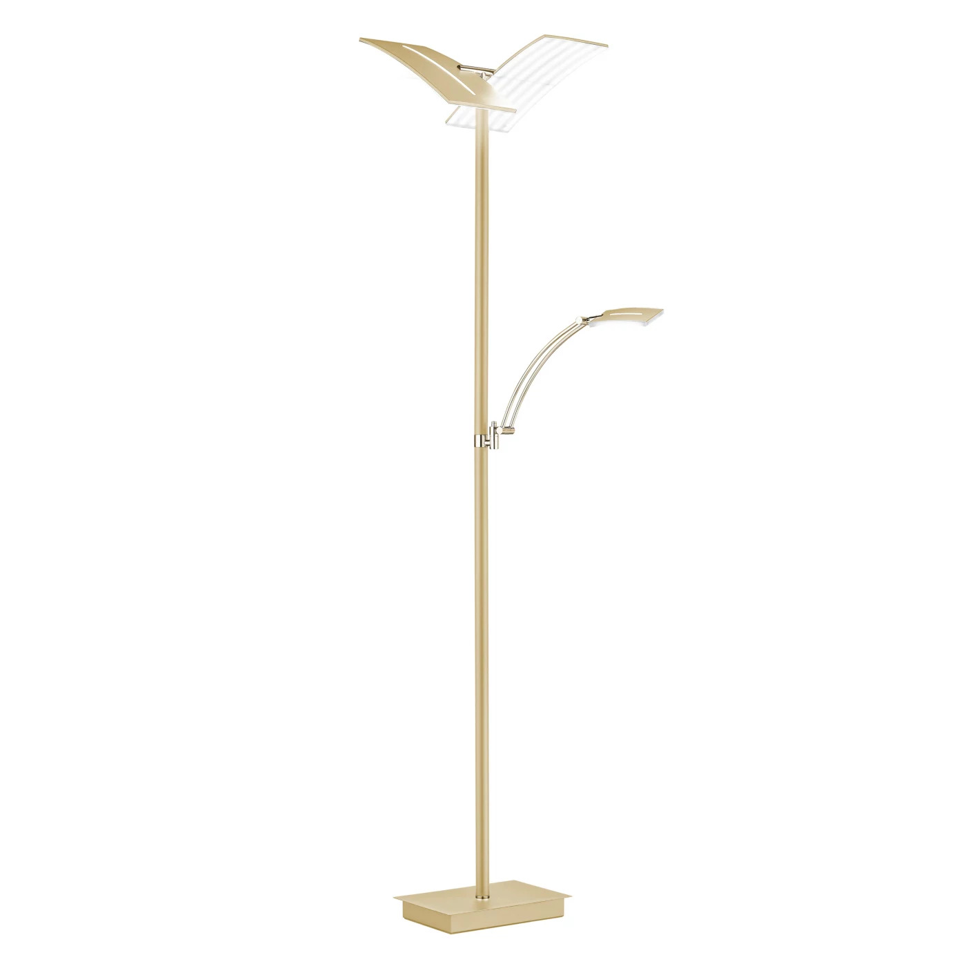 Hell Dual, lámpara de pie LED champán - con luz de lectura