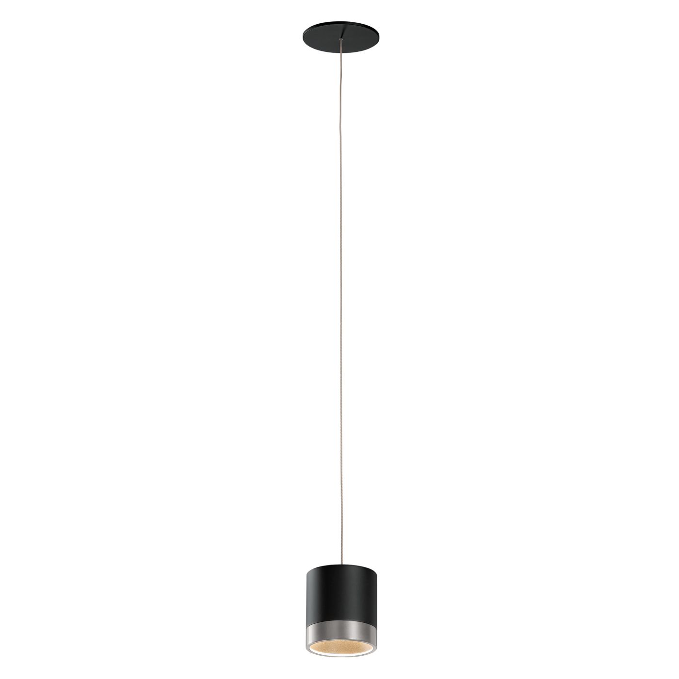 Holtkötter Aura E, lámpara empotrada de suspensión LED negro/reflector aluminio