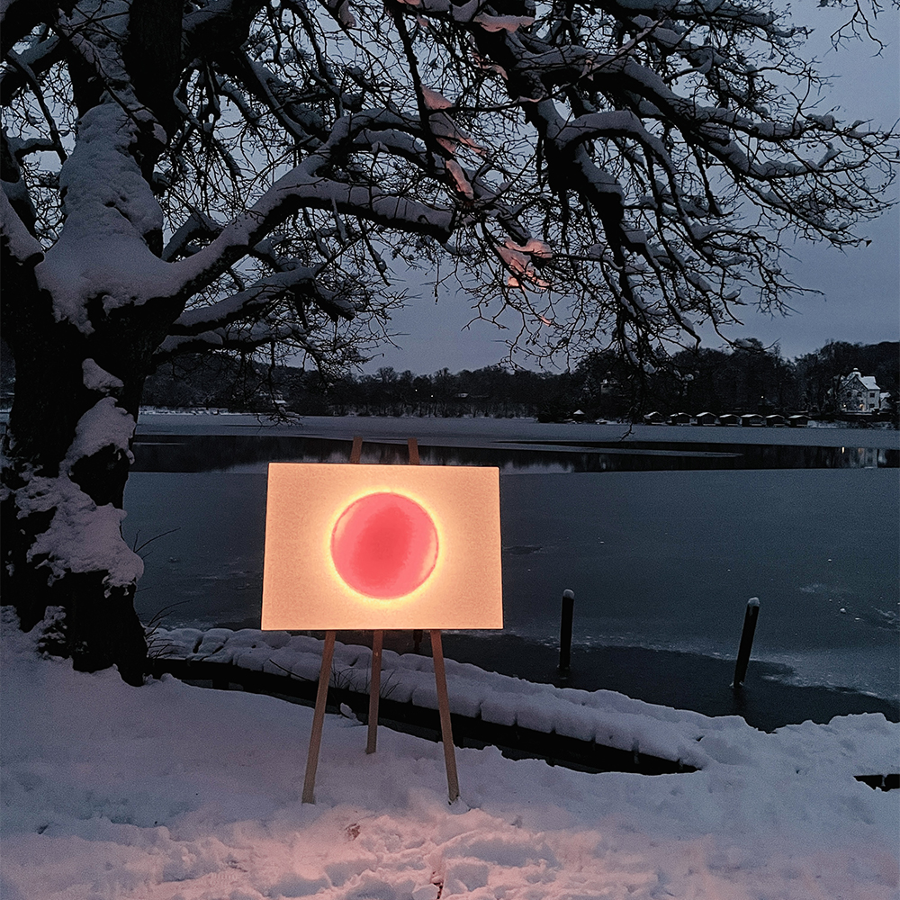 Ingo Maurer pie/sobremesa Moodmoon framed – Lámpara — imagen 5