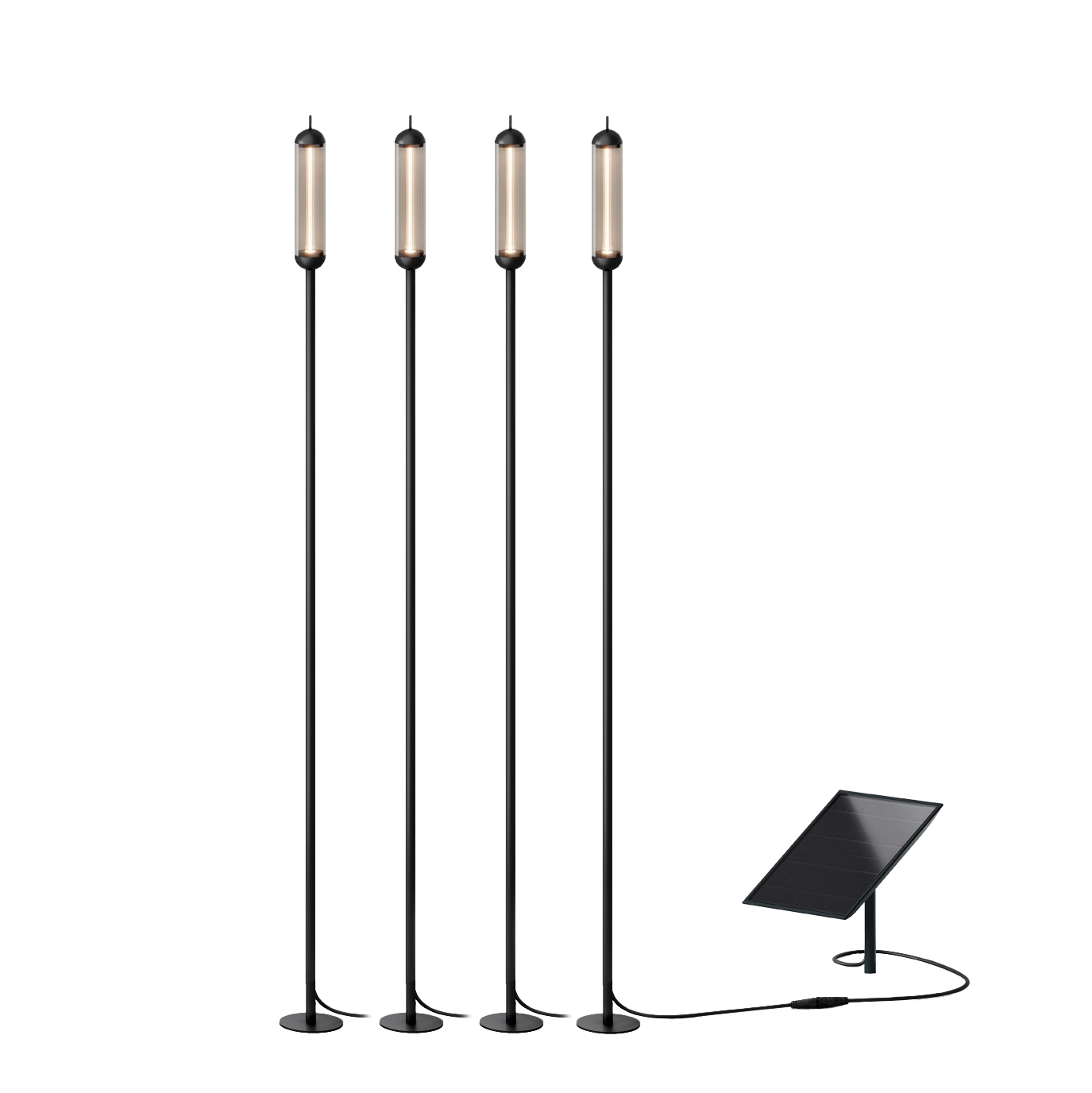IP44.DE Reed Solar Join, luz solar Led - set de 4 negro - 150 cm - cable 1000 cm — imagen 3