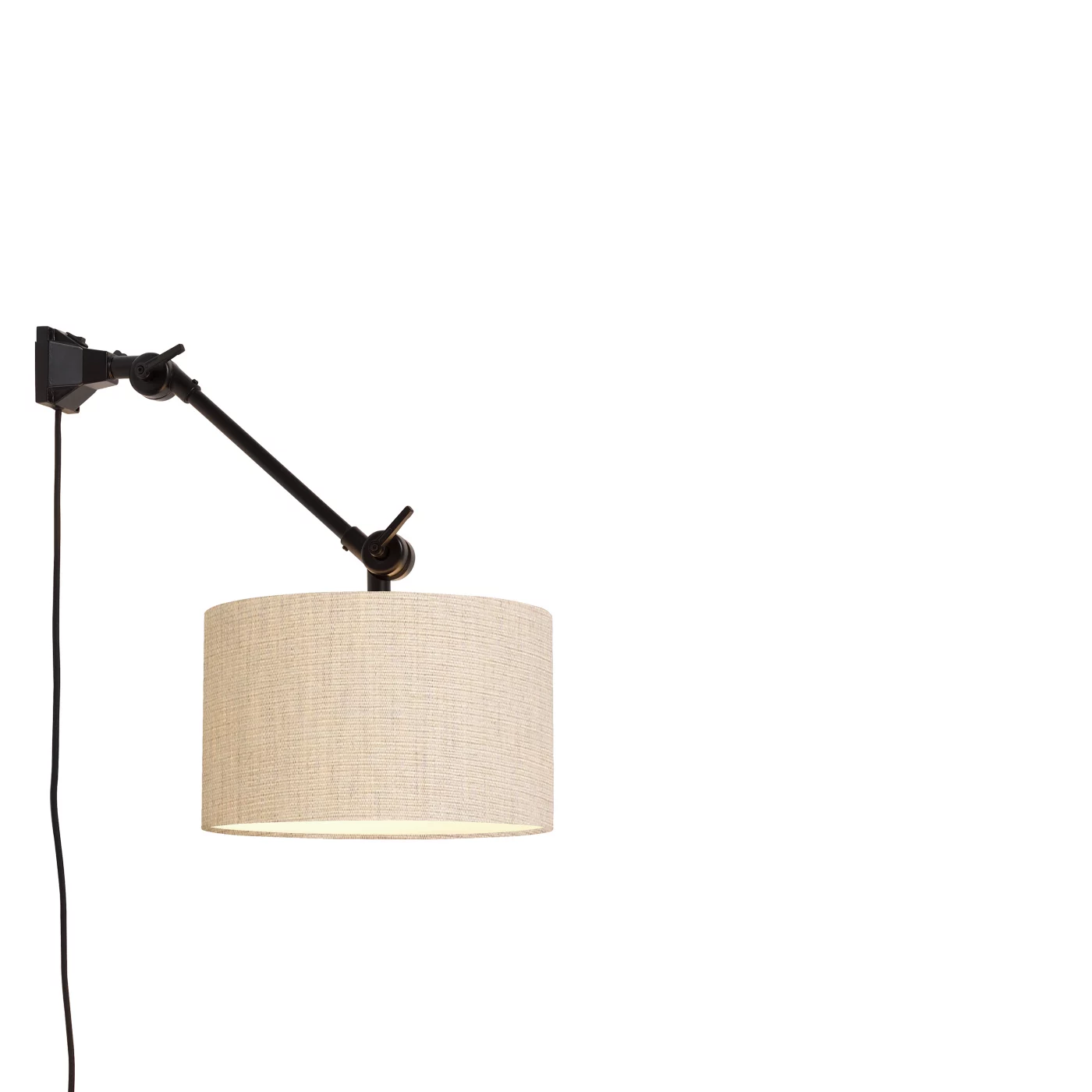 Amsterdam, lámpara de pared pantalla tela lino claro - amplitud 65 cm